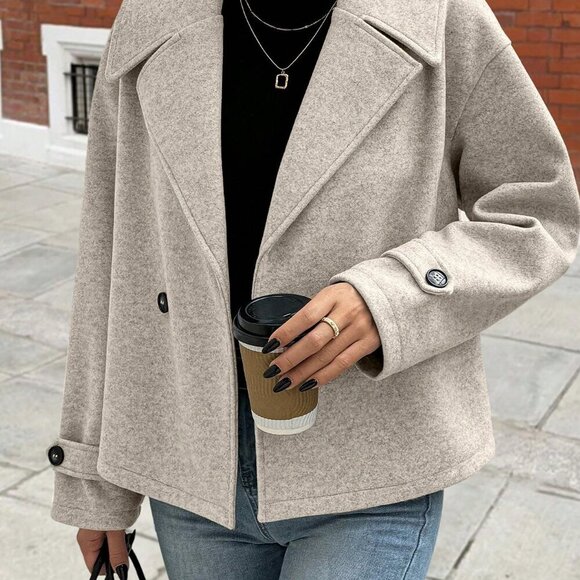 Casual Women's Front Button Long Sleeve Jacket - Picture 6 of 7